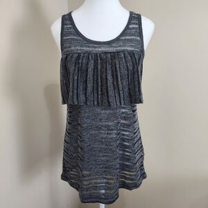 Vocal Fringe Tank Black and gray size Medium